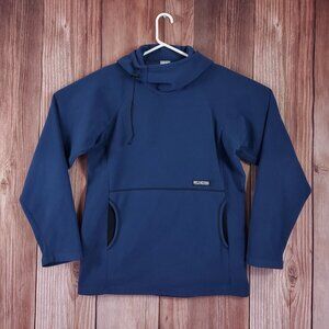 *READ* Melanzana Mens Size Medium Wind Pro Hoodie Navy Blue Fleece Outdoors